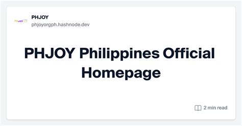 PHJOY Philippines Official Homepage.